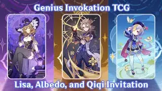 TCG Lisa, Albedo, and Qiqi Invitation Match ♥️♣️ | Genius Invokation | Genshin Impact