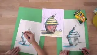 Lucy Loves Art: How to draw a cupcake with crayons
