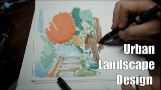 Sketching a Conceptual Landscape Design (Speed Drawing)