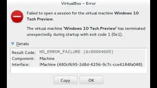 Solucion al error virtualbox NS_ERROR_FAILURE 0x80004005 en Fedora