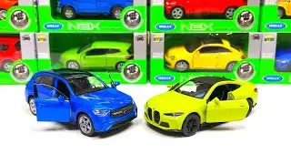 New Cars! Unboxing Welly Nex DieCast Model BMW M4 and Mercedes Benz GLC 1/43 scale