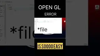 How to solve OPENGL error in 10 seconds 