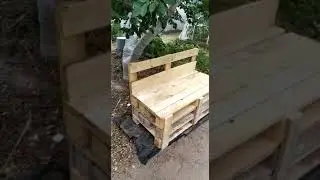 скамья из поддонов #садоваямебельсвоимируками