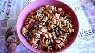 Нежные сливочные макароны с охотничьими колбасками