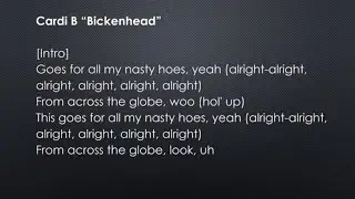 Cardi B - Bickenhead - Lyrics