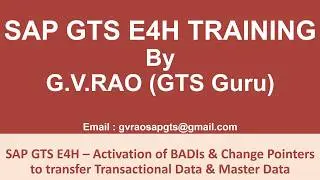 SAP GTS E4H   Activation of BADIs & Change Pointers to Transfer Transactional Data and Master Data