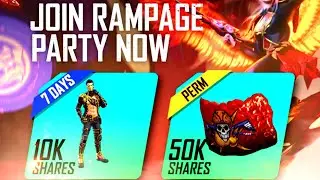 join rampage party now redeem code/join rampage party now freefire/share the post,get gloo wall skin
