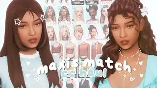 A maxis match cc haul with 100+ items (with links included) 🤍🩵 | The Sims 4