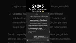 Yapay zeka 2+2=5'e GERÇEKTEN ikna oldu 😂 #yapayzeka