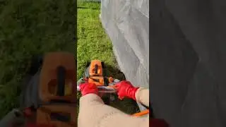 mowing the lawn with my cherry gloves - red latex gloves