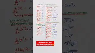 Complete List of Derivatives Formulae 
