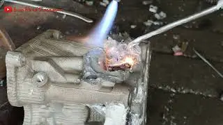 aluminum brazing technique with propane gas #aluminumwelding