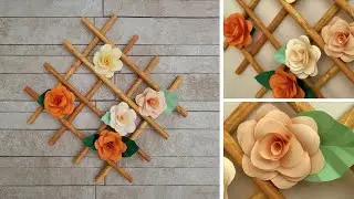 Paper Flower Wall hanging Craft | Home decor Ideas