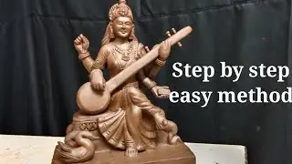 मिट्टी से  सरस्वती  माँ का मूर्ति बनाने का easyतारिका  maa saraswati murti making.#sarswatimurti