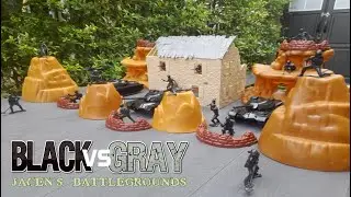 Black vs Gray | Plastic Army Men Nerf Wars