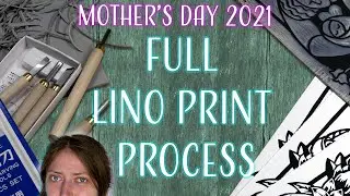 Creating my 2021 Mother's day linoprint // full process video // from concept to finished print
