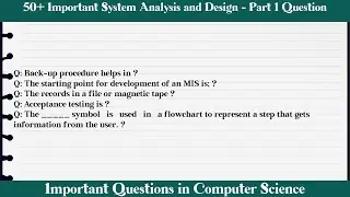 MCQ Questions System Analysis and Design - Part 1 with Answers