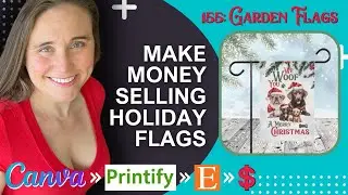 Make Money Selling Print On Demand Christmas Flags on Etsy: Canva Design Tutorial For Beginners