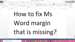 How to fix margin that is missing on Ms Word? Quick fix| sharhmayne