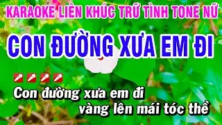 Karaoke Liên Khúc Trữ Tình Tone Nữ Nhạc Sống Dễ Hát - Con Đường Xưa Em Đi | Hoài Phong Organ