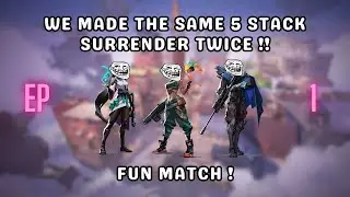 3 "i miss her's" make a 5 stack surrender twice 😂. 3-stack series ep.1 #funny #valorant #highlights