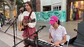 Amazing Grace  in Public   Mom and Daughter sing   Ella and Karolina Protsenko360P