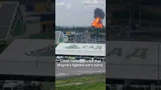 Russian Helicopter Bombs Fuel Base in Voronezh #shorts