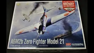 ALL NEW KIT! Japanese Zero Fighter A6M2b Model 21 Midway 1/48 Scale Model Review Academy 12352