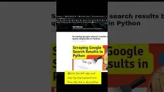 Automating and Web Scraping google search results using python 