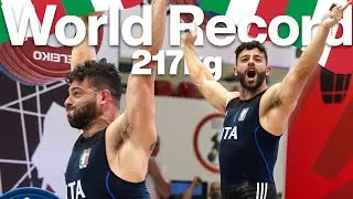 Made in Italy! Nino Pizzolato's 217kg Clean & Jerk World Record + Slow Motion at  2022 Europeans