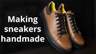 Handmade Brown Sneakers making