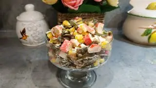 САЛАТ ИЗ МОРСКОЙ КАПУСТЫ. Простой и вкусный салат. Салат за 5 минут.