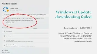 Windows 11 Update Download error 0x80070002 | TECHNEWS PK - URDU