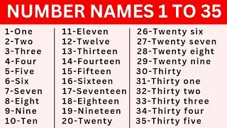 1 to 35 number names |number names 1 to 35 with spelling | one-thirty five spelling in english |1-35