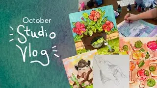 Figure Drawing Classes, Painting Every Day, Doing Too Much™️, Peachtober | October Studio Vlog