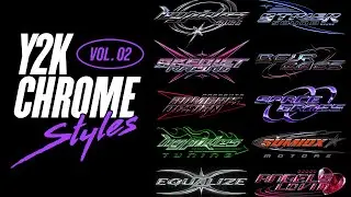 Y2K Chrome Photoshop Text Effects Vol.2