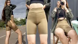 Colored Spandex Satin Shorts | Model Posing and Walking