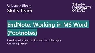 EndNote X9: Working in Word with Footnotes