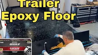 Enclosed Trailer Epoxy Floor With Clear Coat & Flakes | Epoxy Right Over The Wood Floors! 18x8.5