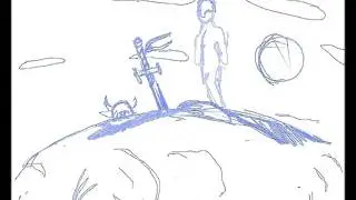 Animation of guy pulling out a sword from the ground.
