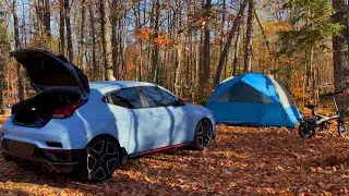 going car camping with the Insta360 GO Ultra! Hyundai Veloster N