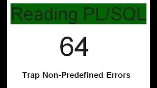 Trapping Non Predefined  Errors 64