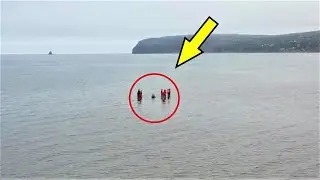 Drone Captured Something Strange in the Sea! Fishermen Were Astonished When They Approached It!