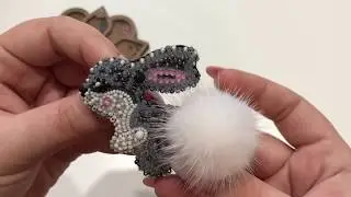 190 Готовая брошь Зайка от Абрис Арт