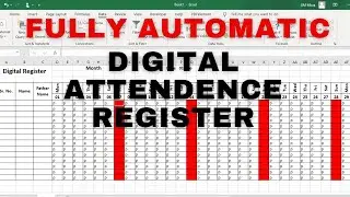 Fully Automatic Attendance Sheet in Excel | Digital Register in Excel | Digital attendence register