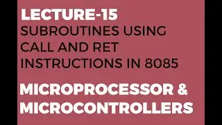 Subroutines Using CALL and RET in 8085