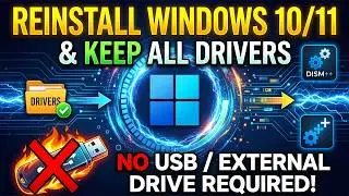 Reinstall Windows 10/11 & Keep All Drivers - No USB/External Hard Drive Required!