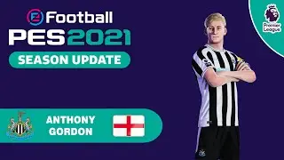 A. GORDON face+stats (Newcastle) How to create in PES 2021