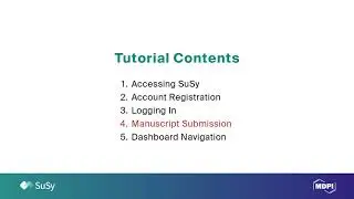 How to navigate SuSy and submit your manuscript to MDPI