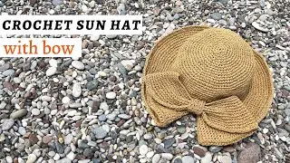 Crochet Sun Hat With Bow For All Sizes